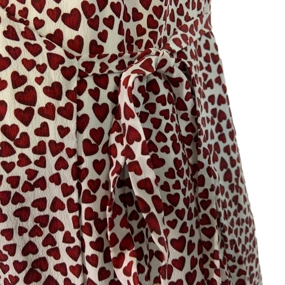 Anine Bing Womens Leah Wrap Heart Print Dress Sz XS Sleeveless V Neck - Picture 6 of 14